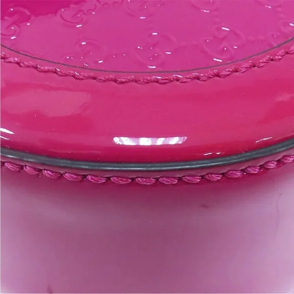 RARE Pink GUCCI Microguccissima Patent Leather Nice Messenger Shoulder Bag - Picture 9 of 10